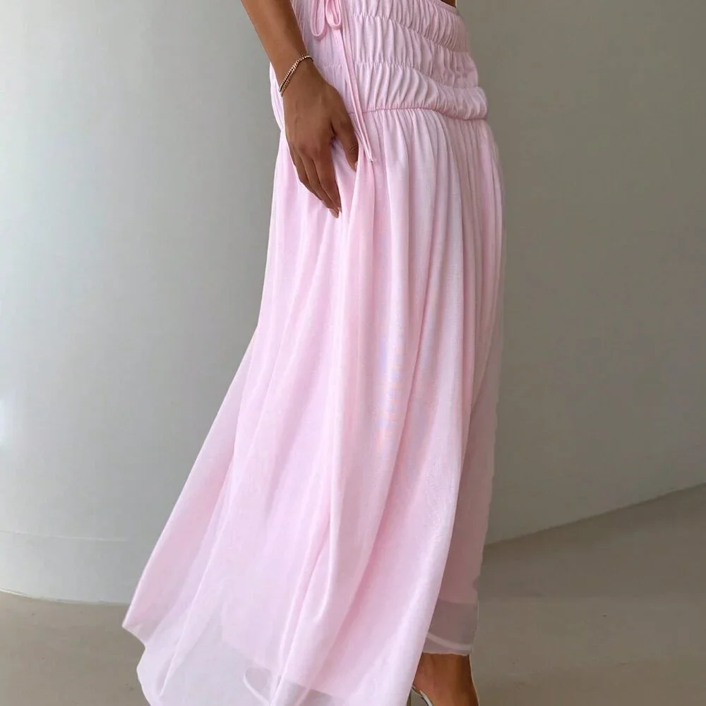 Elegant Pink Women's Romantic Mini Skirt